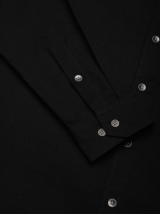 Timeless Jet Black Textured Shirt