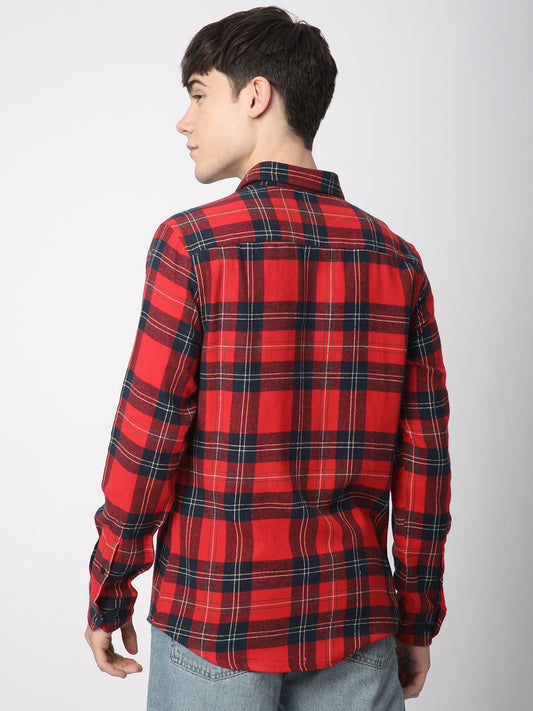 Flannel Red & Black Plaid Checks Shirt