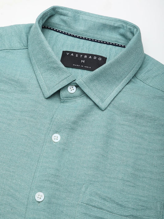 Solid Sea-foam Green Linen Shirt