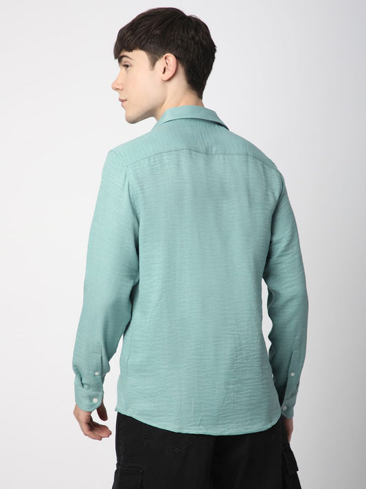 Solid Sea-foam Green Linen Shirt