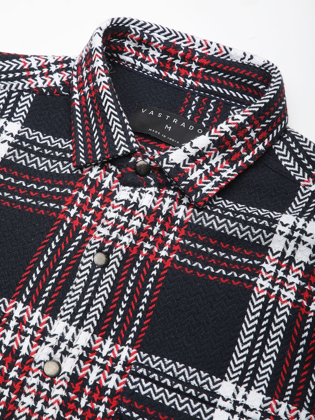 Navy Tweed Checks Double Flap Pocket Overshirt