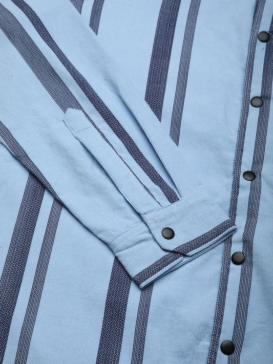 Haute Arctic Blue Striped Corduroy Shirt