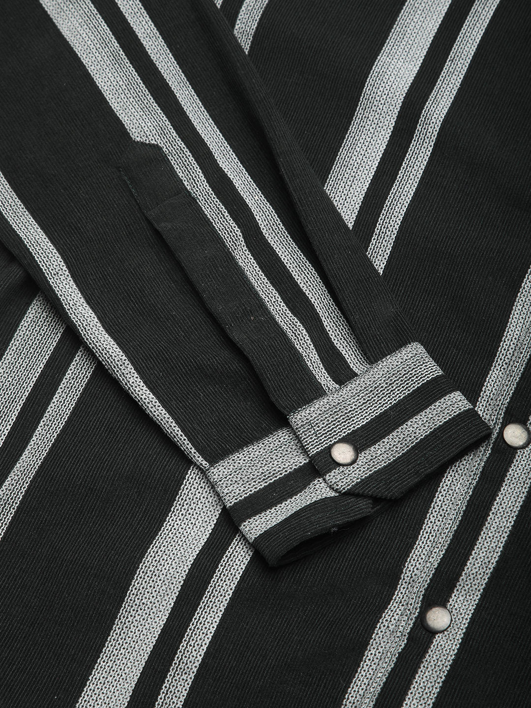 Vintage Olive & White Striped Corduroy Shirt