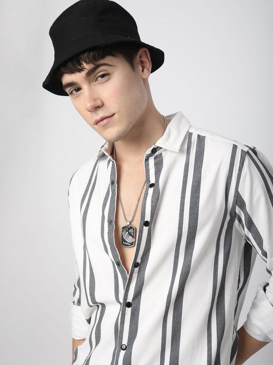 Haute Monochrome Striped Corduroy Shirt