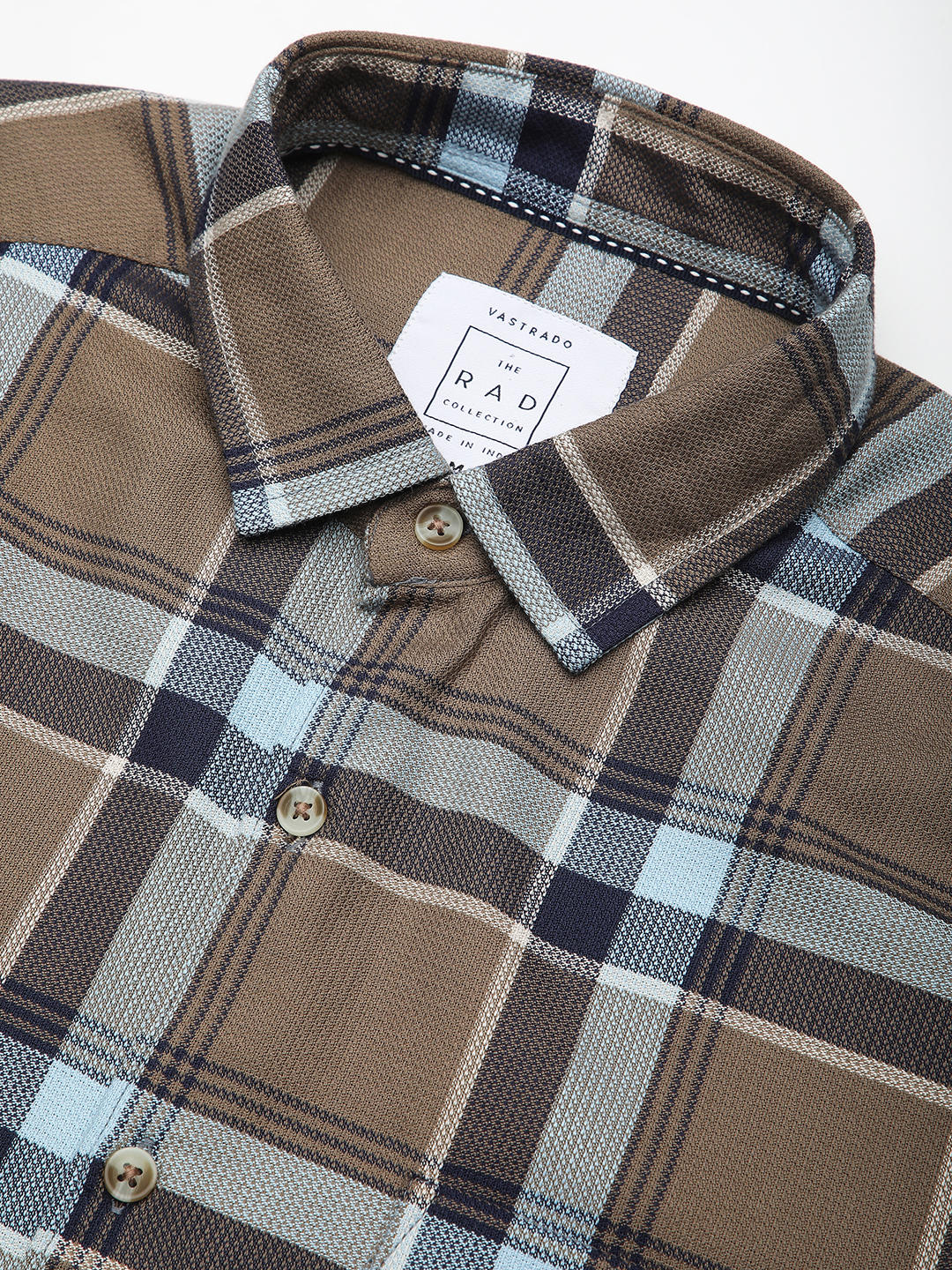 Premium Cotton Brown & Navy Tartanique Checked Shirt