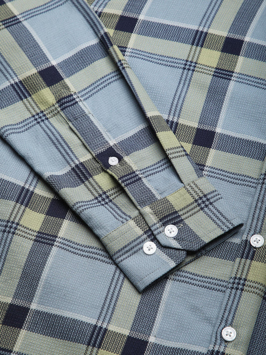 Premium Cotton Blue & Green Tartan Checks Shirt
