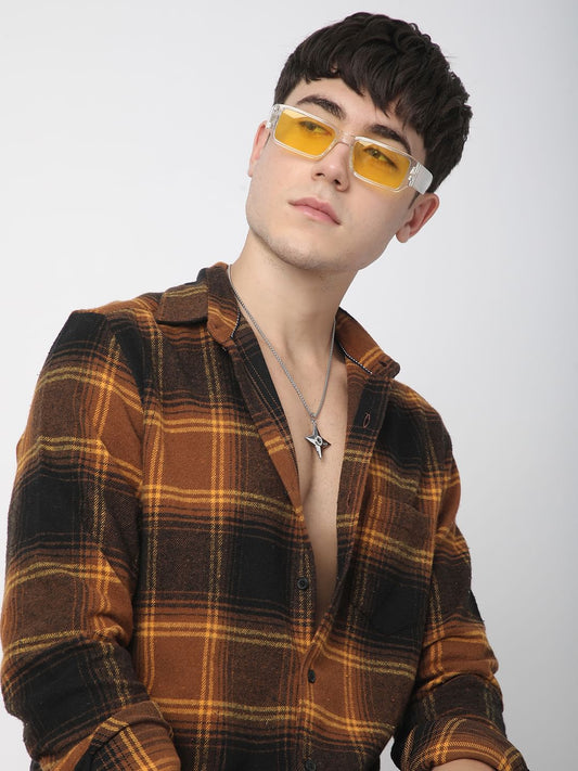 Super Soft Flannel Umber Brown Checkered Shirt