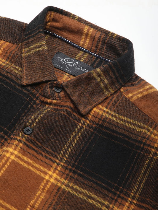 Super Soft Flannel Umber Brown Checkered Shirt