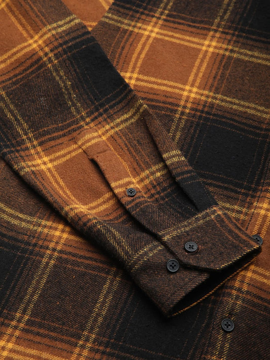 Super Soft Flannel Umber Brown Checkered Shirt