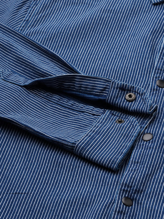 Soigné Navy Pinstripe Denim Shirt