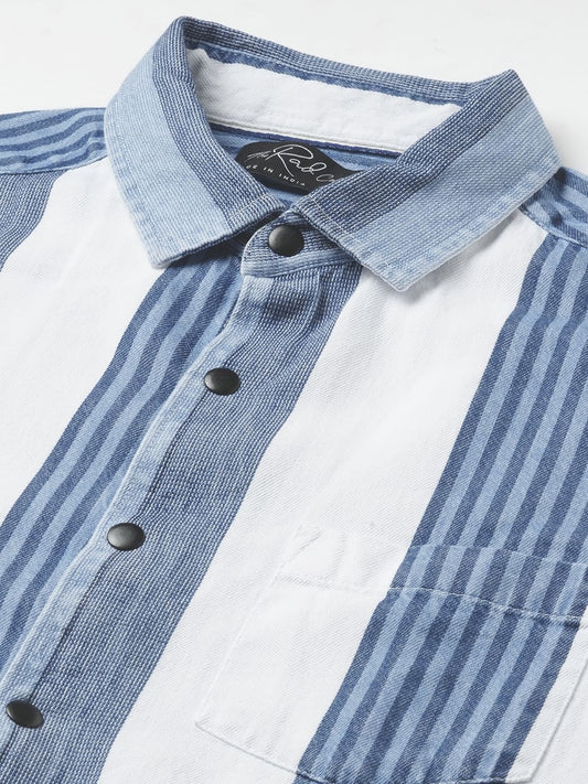 Denim Elegance Striped Shirt