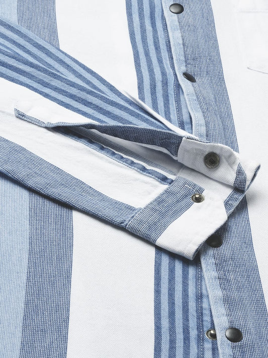 Denim Elegance Striped Shirt
