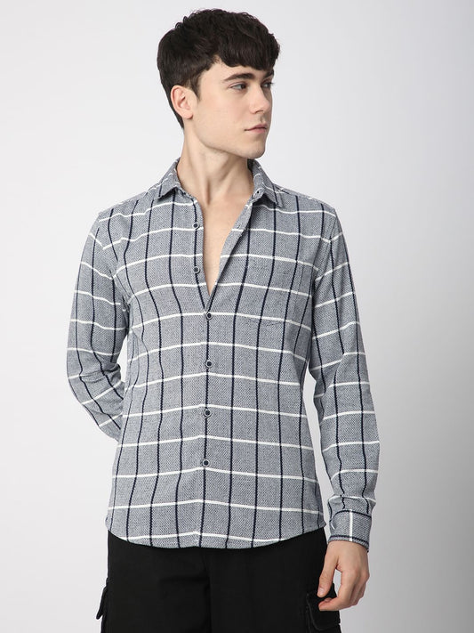 Black & White Interweave Window Checked Shirt