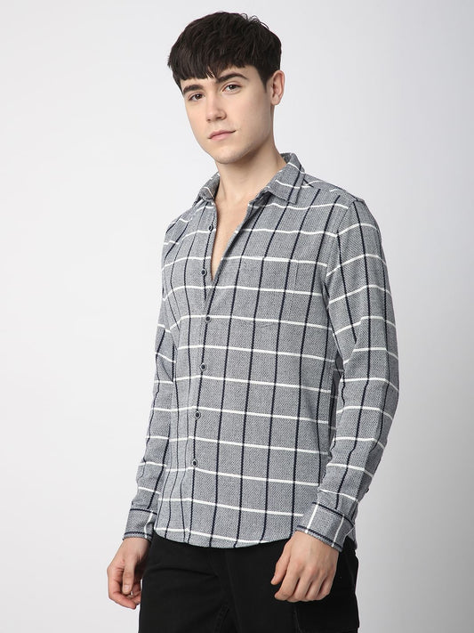 Black & White Interweave Window Checked Shirt
