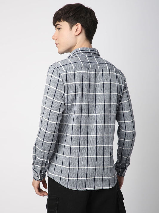 Black & White Interweave Window Checked Shirt