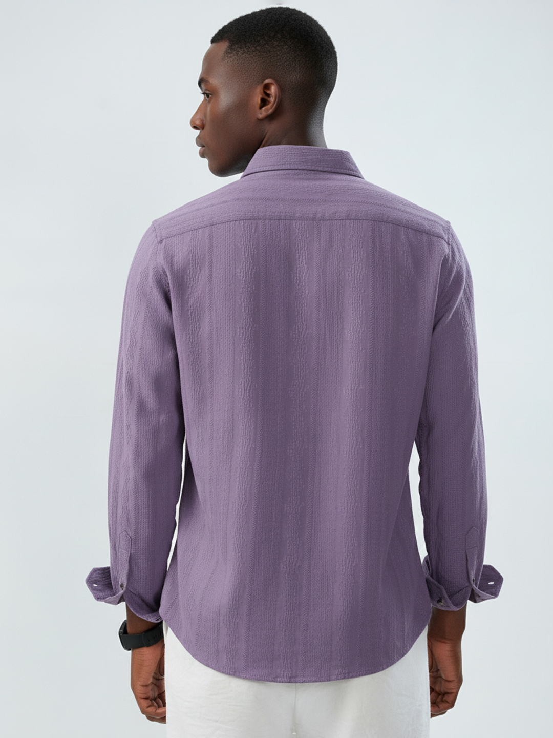 Intricate Purple Textured Shirt