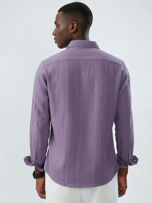 Intricate Purple Textured Shirt