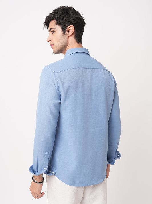 Carolina Blue Slub Textured Shirt