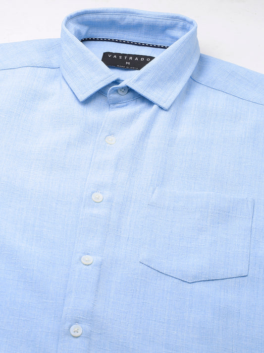 Carolina Blue Slub Textured Shirt