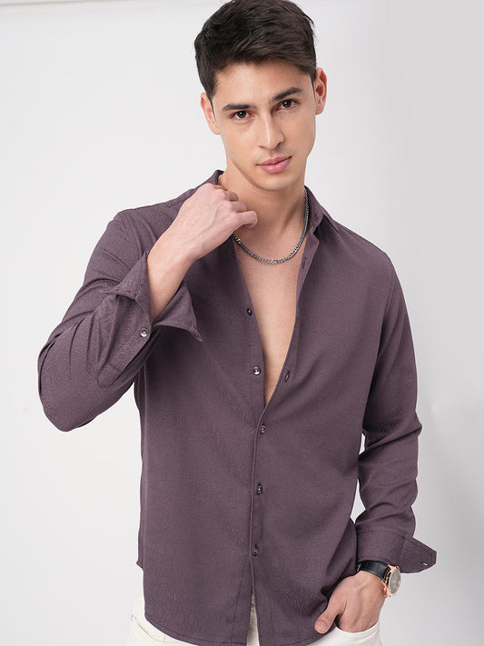 Snazzy Plum Textured Shirt