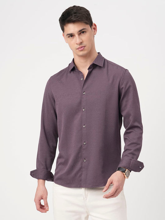 Snazzy Plum Textured Shirt