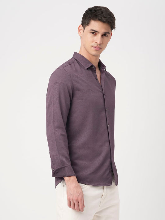 Snazzy Plum Textured Shirt
