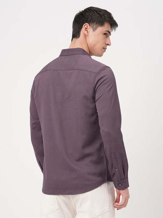 Snazzy Plum Textured Shirt