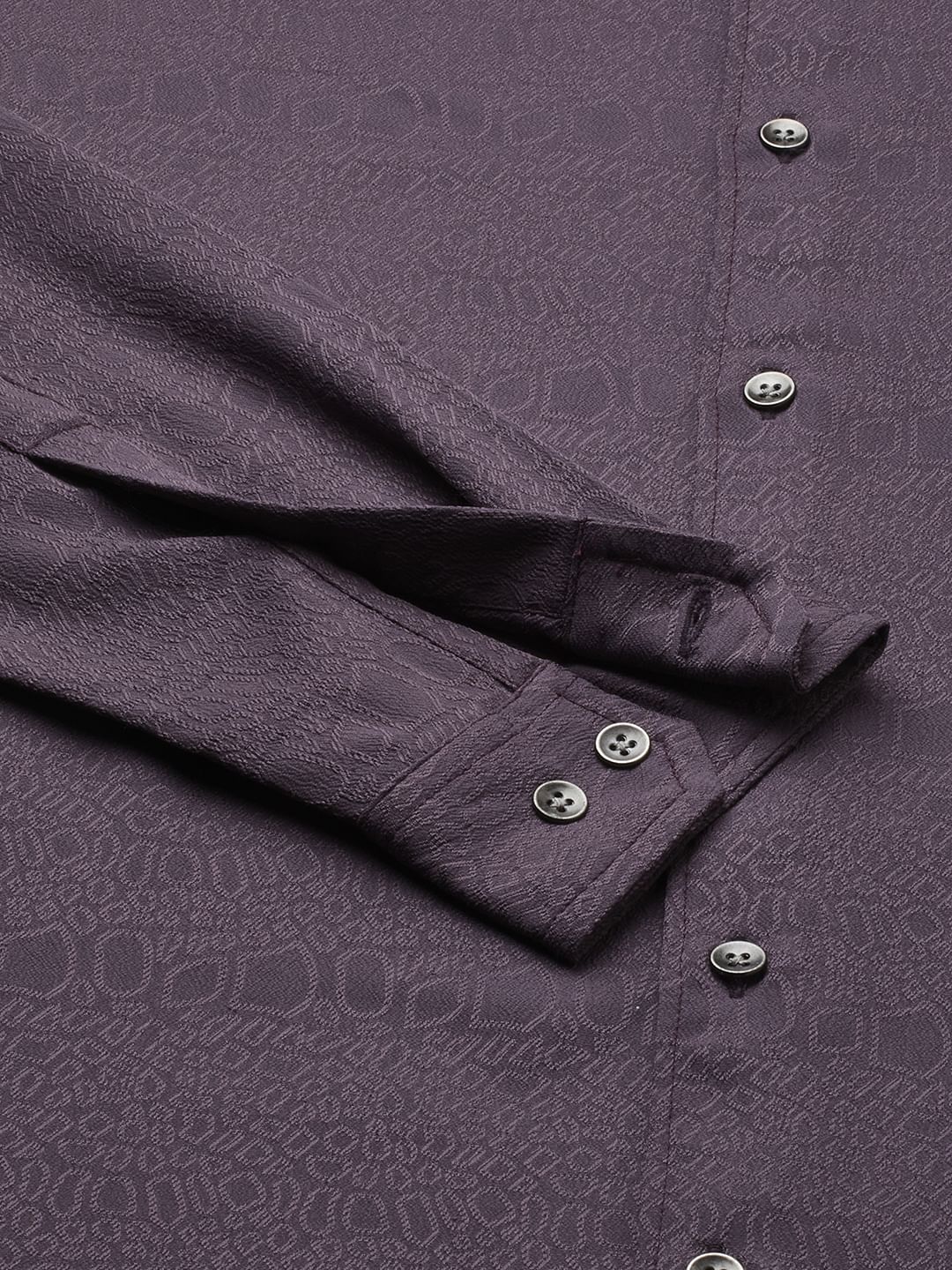 Snazzy Plum Textured Shirt
