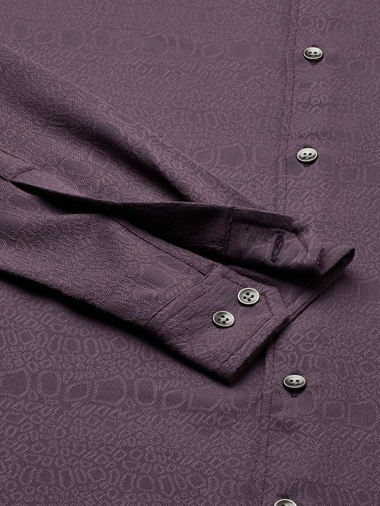 Snazzy Plum Textured Shirt