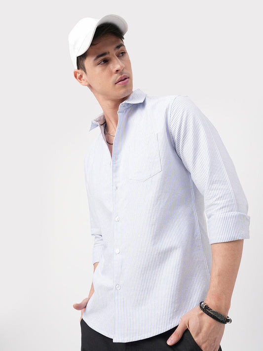 Blue & White Candy Striped Shirt