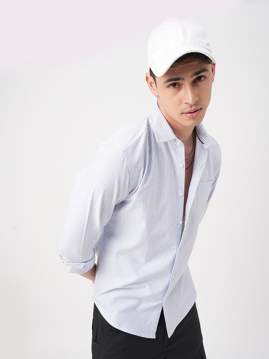 Blue & White Candy Striped Shirt