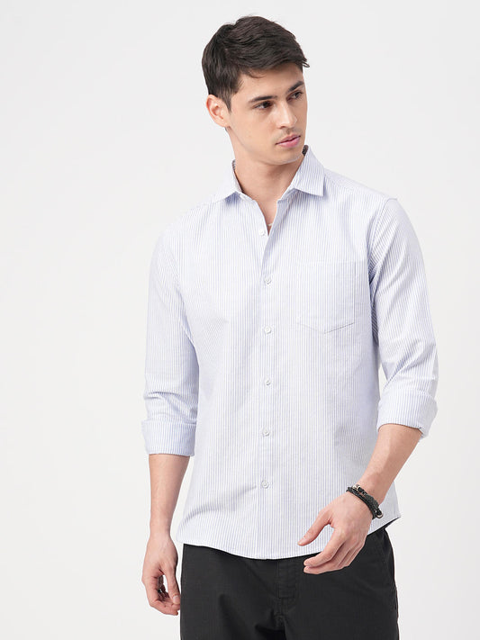 Blue & White Candy Striped Shirt