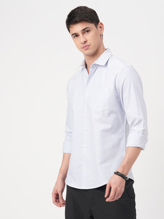 Blue & White Candy Striped Shirt