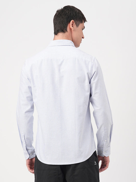 Blue & White Candy Striped Shirt