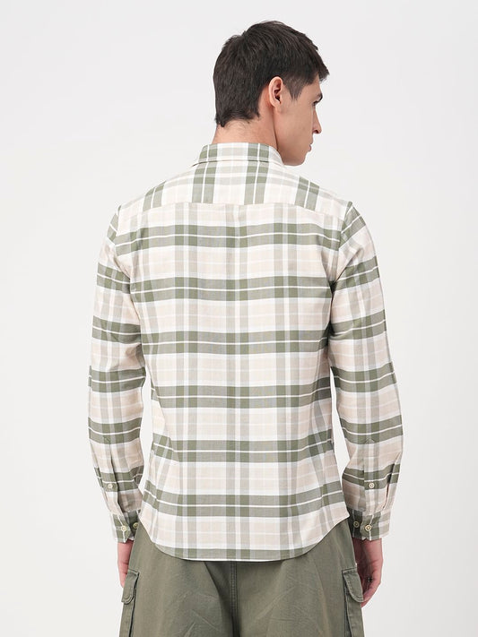 Olive & Beige Broad Checks Shirt