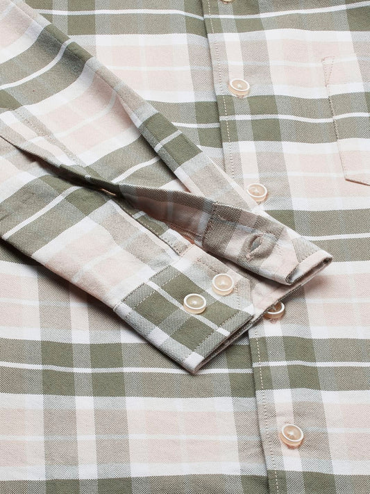 Olive & Beige Broad Checks Shirt