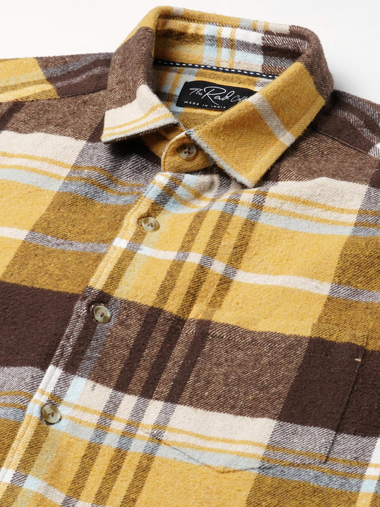 Mustard & Brown Flannel Checked Shirt
