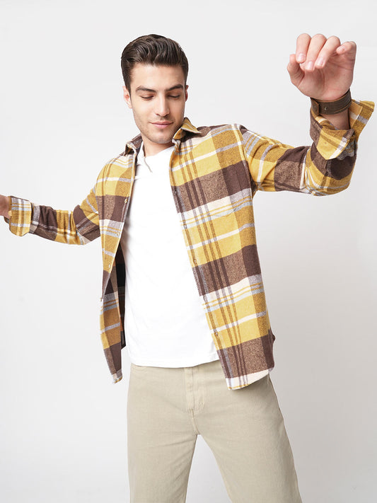 Mustard & Brown Flannel Checked Shirt