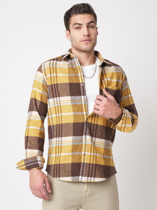 Mustard & Brown Flannel Checked Shirt