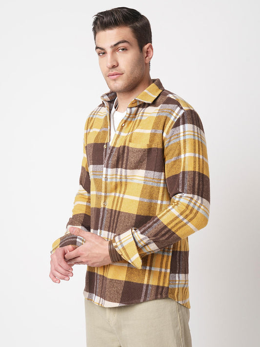 Mustard & Brown Flannel Checked Shirt