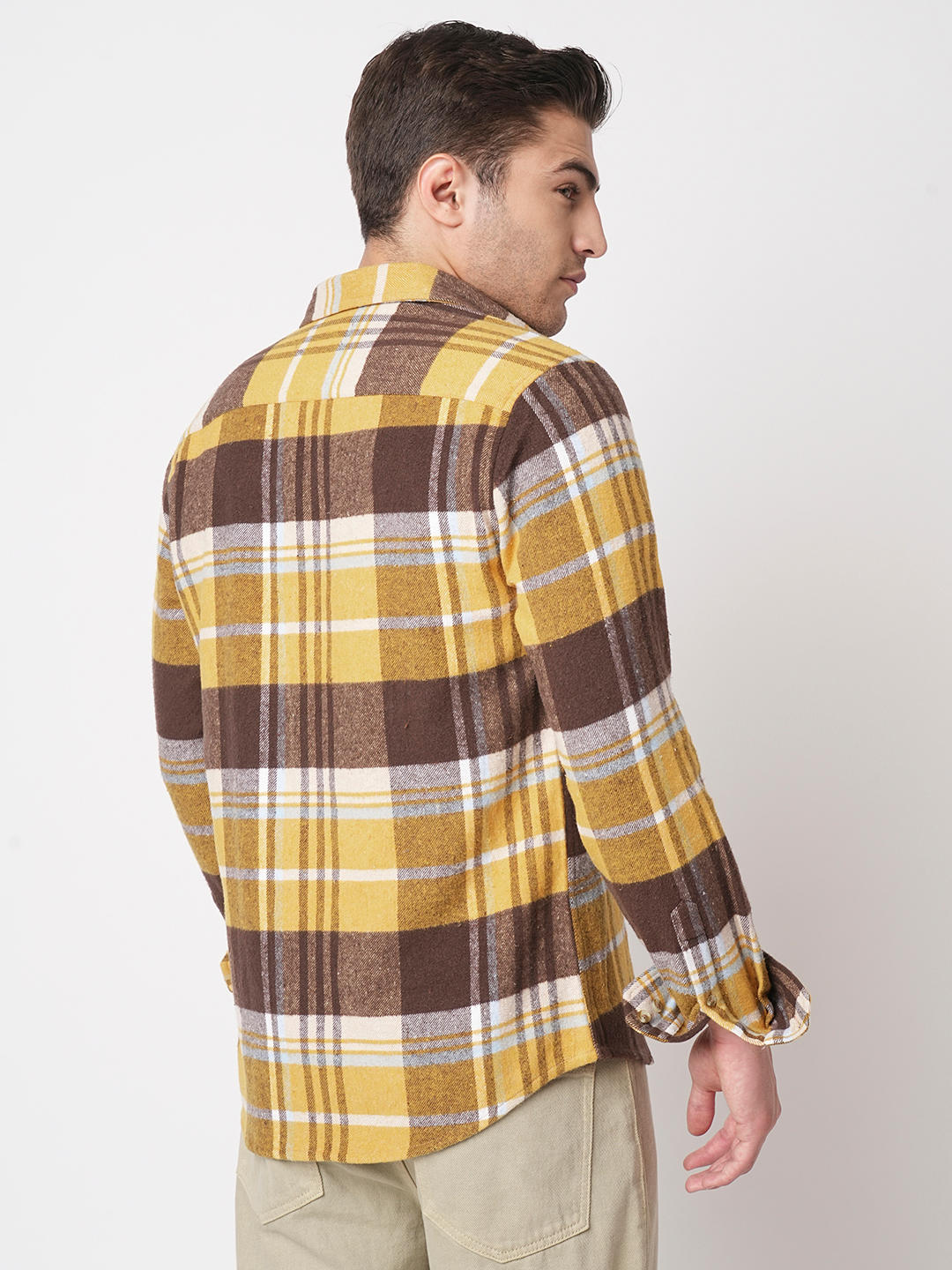 Mustard & Brown Flannel Checked Shirt
