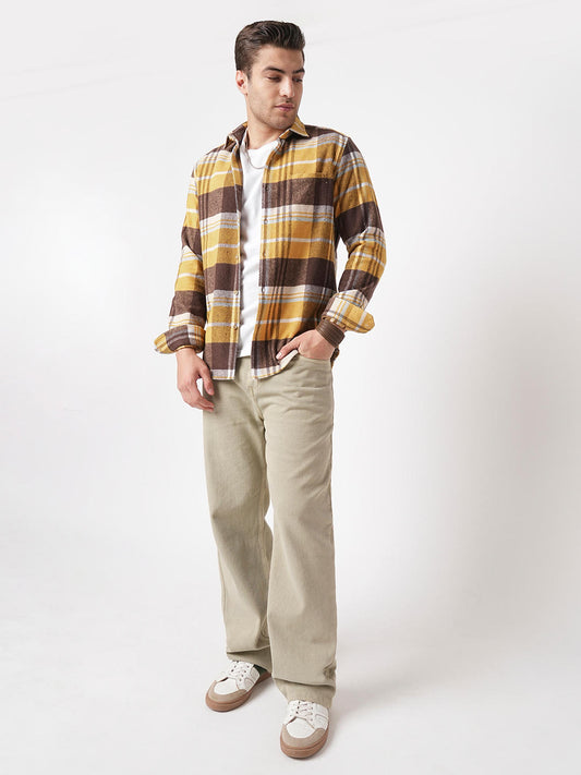 Mustard & Brown Flannel Checked Shirt