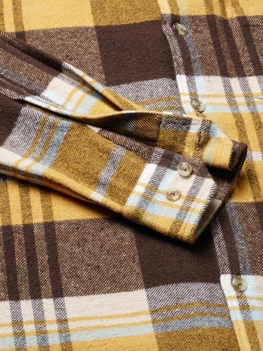 Mustard & Brown Flannel Checked Shirt