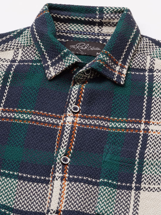 Multicolour Tweed Checks Flannel Shirt
