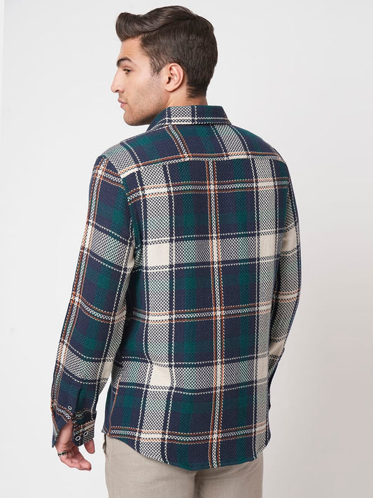 Multicolour Tweed Checks Flannel Shirt