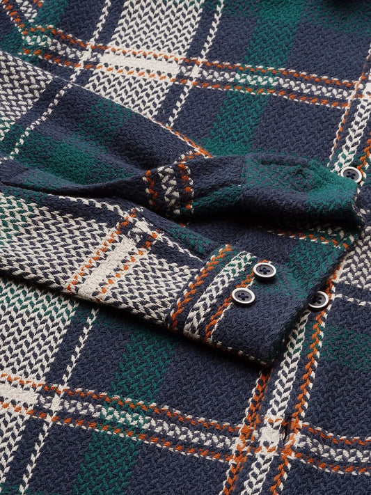 Multicolour Tweed Checks Flannel Shirt