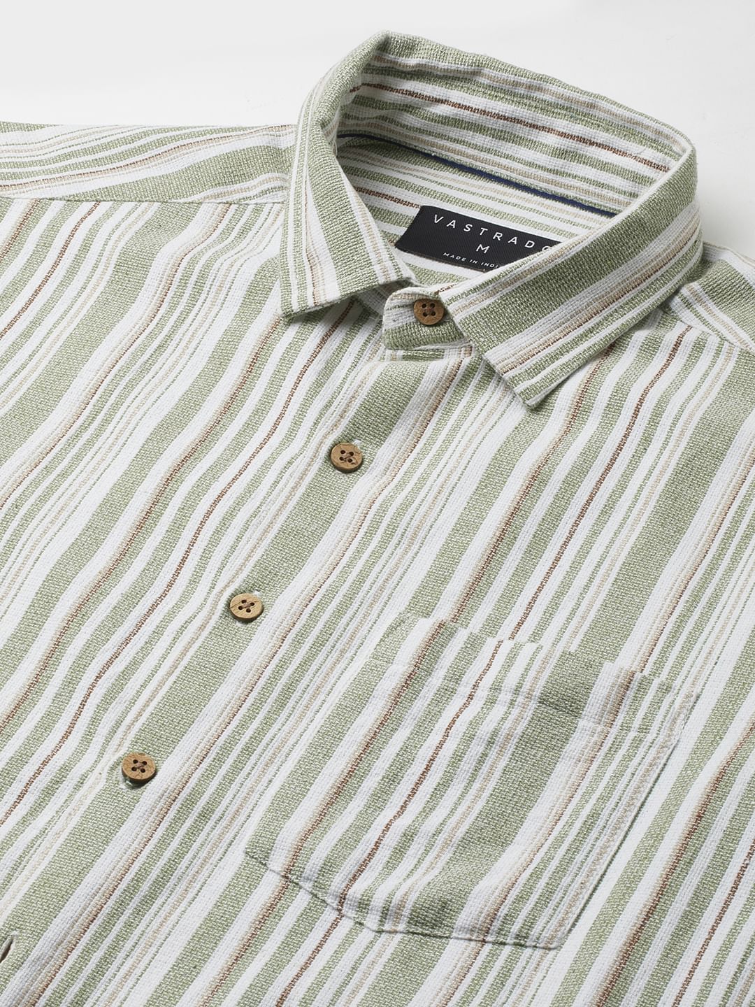 Sea-foam Green & White Roman Striped Shirt