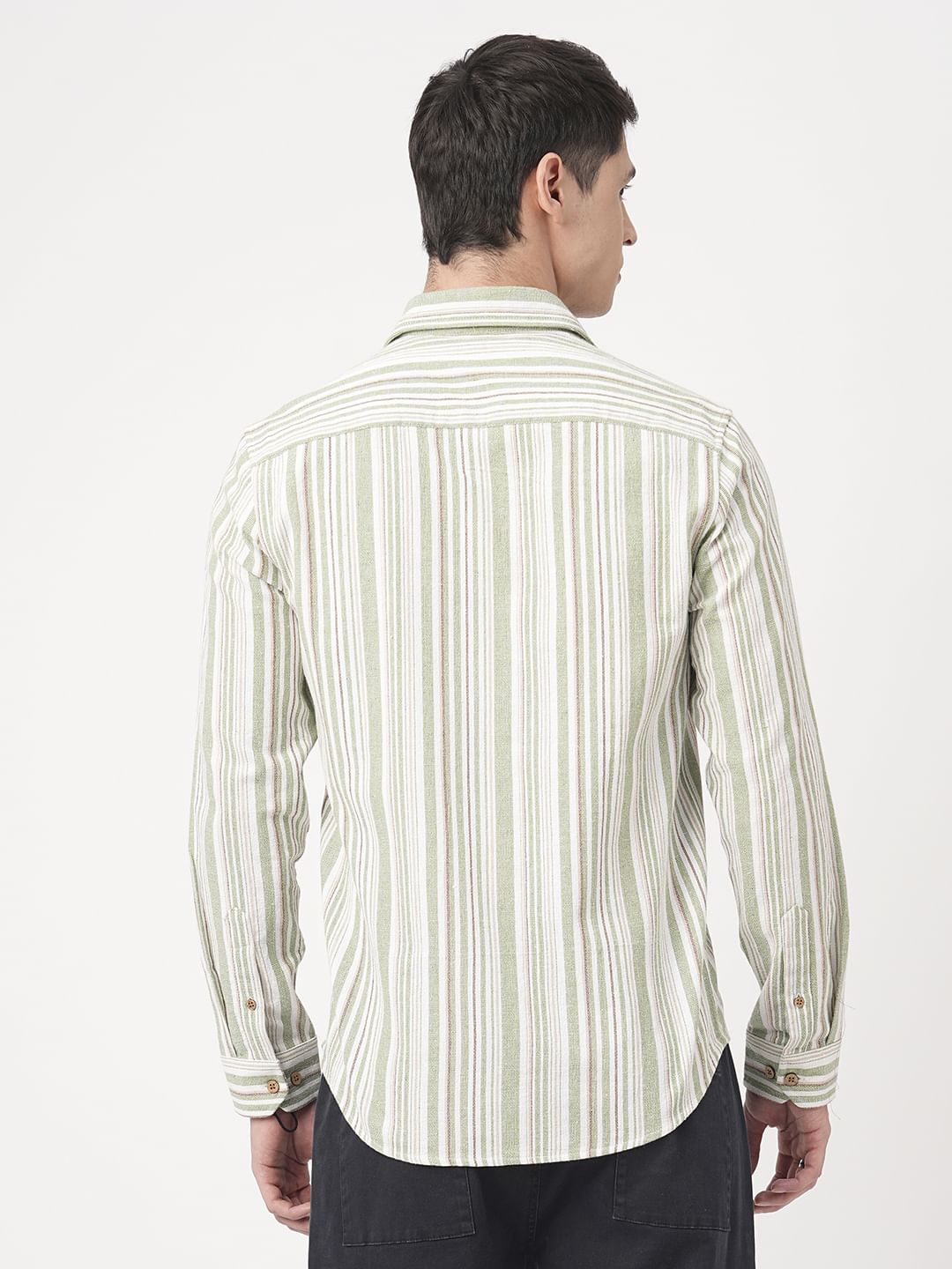 Sea-foam Green & White Roman Striped Shirt