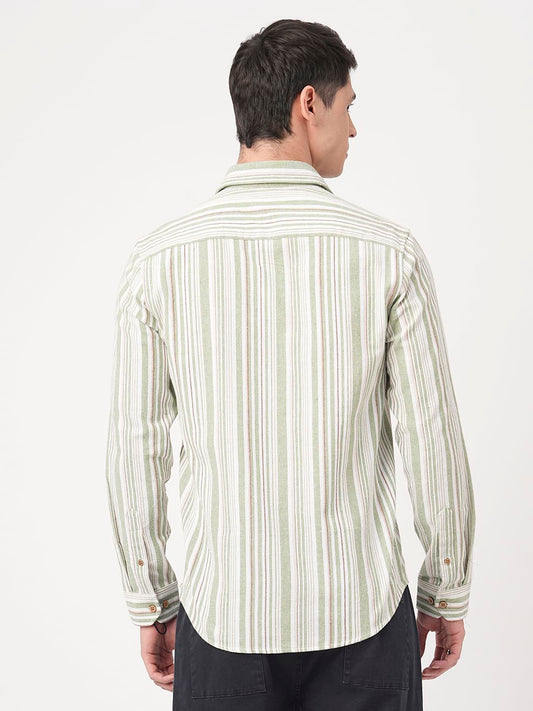 Sea-foam Green & White Roman Striped Shirt