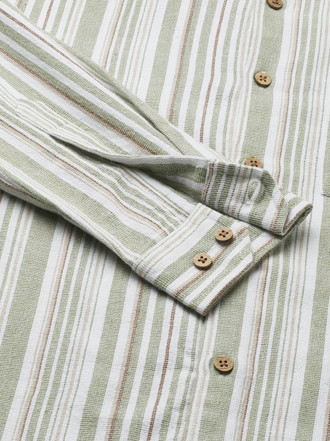 Sea-foam Green & White Roman Striped Shirt